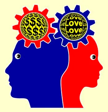 Love versus Money Stock Illustration