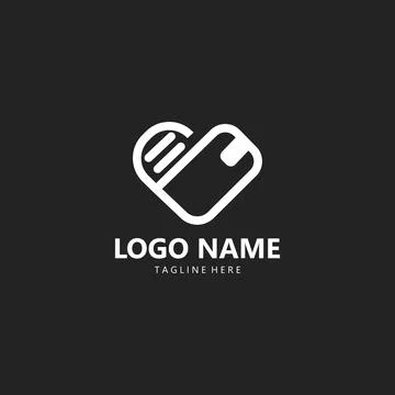Love wallet logo design vector Stock Illustration