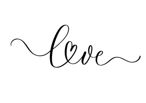 Love. Wavy elegant calligraphy spelling for decor. Stock Illustration