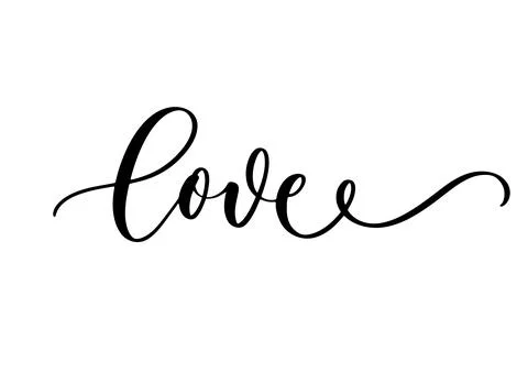 Love. Wavy elegant calligraphy spelling for decor. Stock Illustration