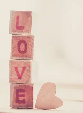 Love word block Stock Photos