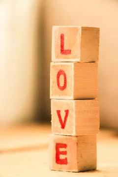 Love word block Stock Photos