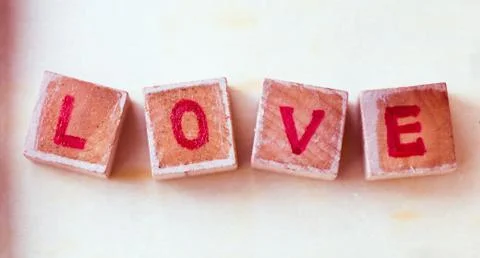 Love word block Stock Photos