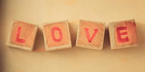 Love word block Stock Photos