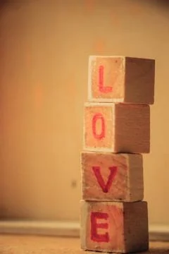 Love word block Stock Photos