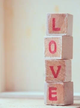 Love word block Stock Photos