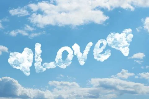 Love word on cloud Illustrazione stock