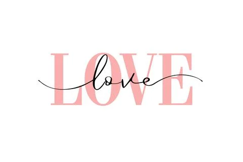 Love word elegant lettering script Stock Illustration