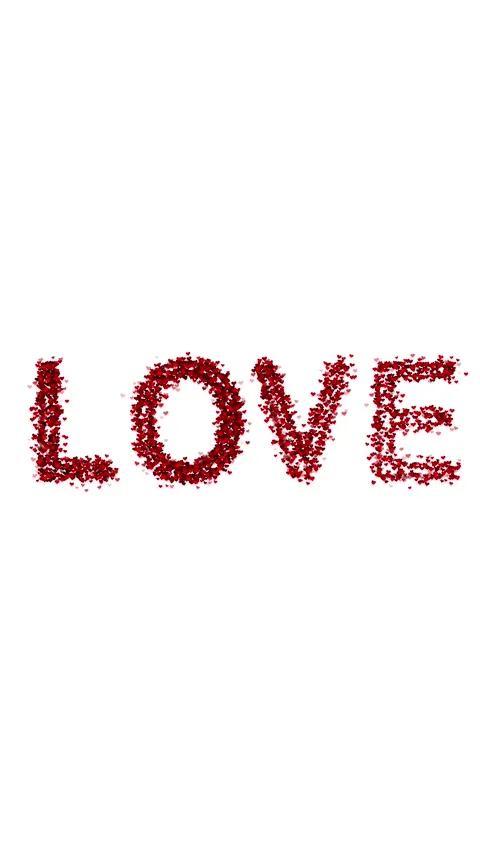 Love word hearts particle loop animation on white background Stock Footage 343606598