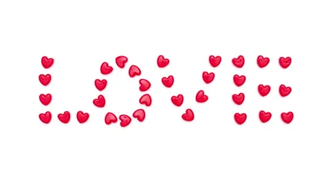 Love word stop motion on white background for valentine and love Stock Footage 169060893