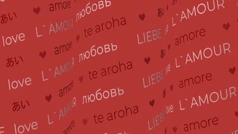 Love words moving pattern looping video Stock Footage 124363083