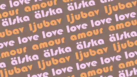 Love words moving pattern looping endless video Stock Footage 129596274