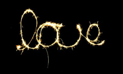 Love written with a light trail Stock Illustration