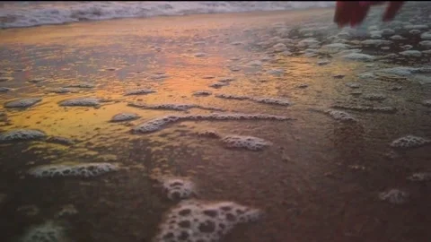 Love Written in Sand at Romantic Beach Sunset, 4K Stock-Footage 137970470
