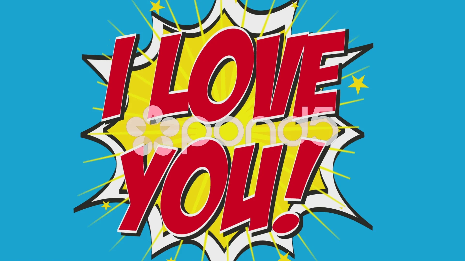 Love you animation in star shape | Stock Video | Pond5