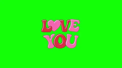 Love you bouncing text animation  romantic 3D typography motion design Stock Footage 330454748