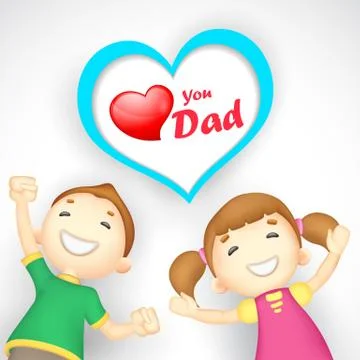 Love you Dad Stock Illustration