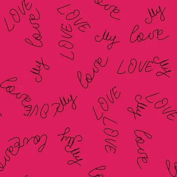 Love you hearts romantic pattern illustration. seamless pattern for wallpaper Stock Illustration