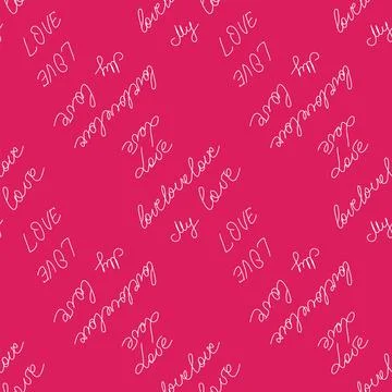 Love you hearts romantic pattern illustration. seamless pattern for wallpaper Stock Illustration