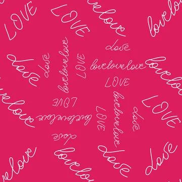 Love you hearts romantic pattern illustration isolated on white. black and wh 스톡 일러스트