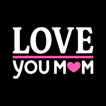 Love you mom typography vector art for Mother's day Illustrazione stock