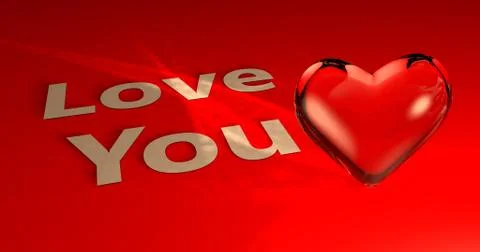 Love You Red Stock Illustration