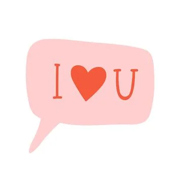 Love you speech bubble Stock Illustration
