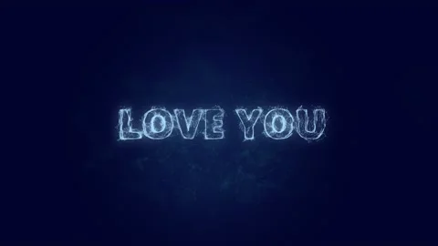 Love You text. Plexus with text Love You. Plexus. 4K video Stock Footage 171628271