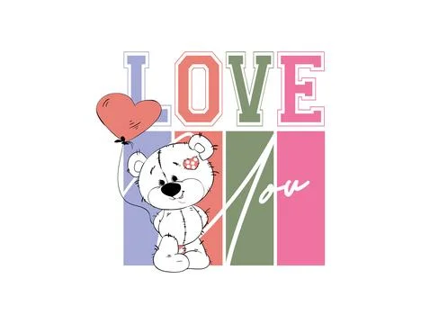Love you vector design for print on t shirt , gift pack, card and other	 스톡 일러스트