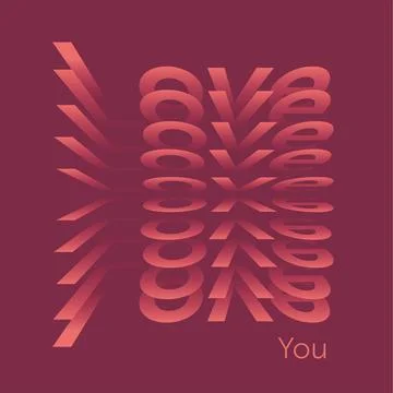 Love you vector. Valentines card abstract text Stock Illustration