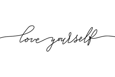 Love Yourself Creative Hand drawn Calligraphy template for t-shirt or print Stock Illustration