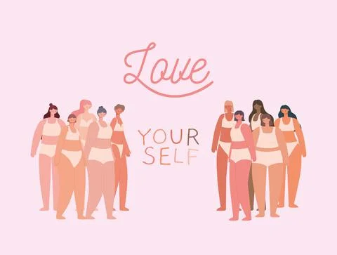 Love yourself lettering Illustrazione stock