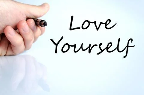 Love yourself text concept Stock Photos