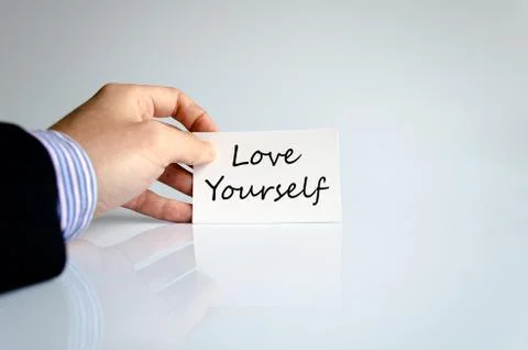 Love yourself text concept Stock Photos
