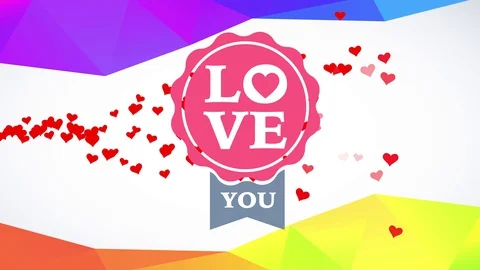 Love yourself text with a heart replacing letter o written on rose label with Video stock 129795611