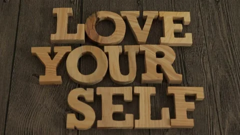 Love yourself, text words typography written with wooden letter, life and b.. Stock Footage 231957337