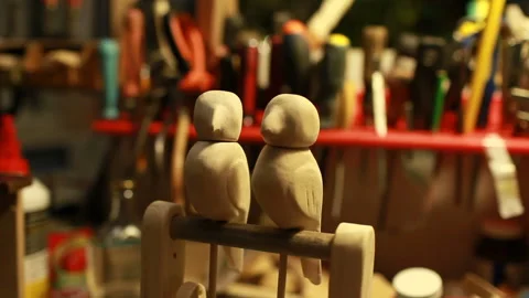 Lovebird parrots toy sequence Stock Footage 184017920