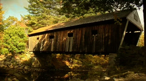 Lovejoy Covered Bridge   Stock Footage 667658