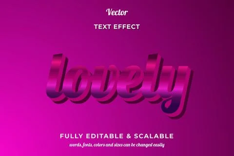 Lovely 3d editable text effect Illustrazione stock
