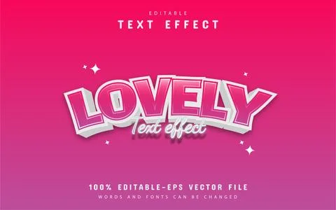 Lovely 3d gradient style text effect Stock Illustration
