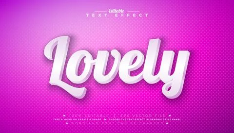 Lovely 3D Text Effect Design Editable and Scalable Vector Graphic Style Effect Stock Illustration