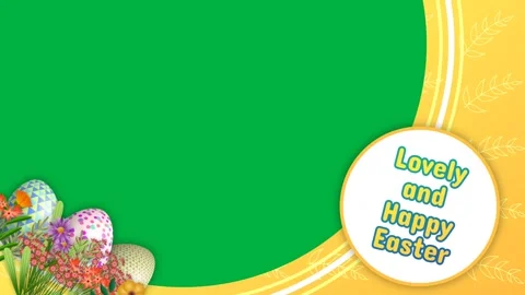 Lovely and happy easter greetings in yellow gradient colour cut out with be.. Stock Footage 268573743