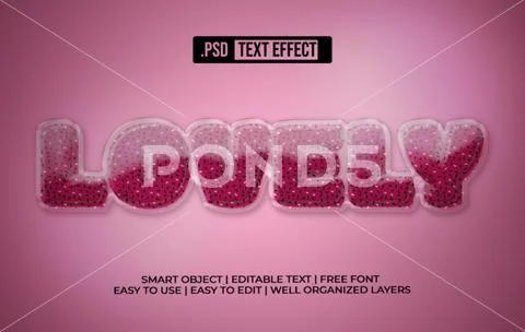 Lovely Balloon Text Effect PSD Template