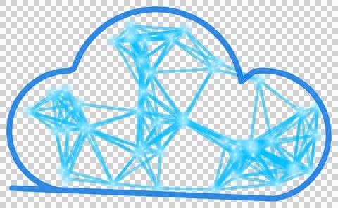 Lovely blue cloud computing network isolated PNG with transparent background Stock Photos