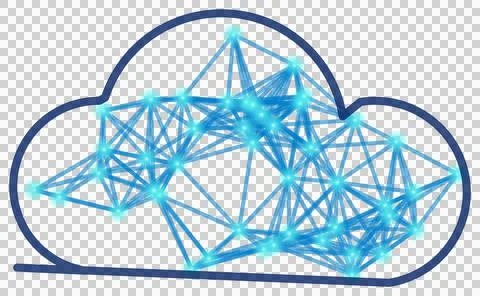 Lovely blue cloud computing network transparent PNG Stock Photos