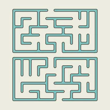 Lovely blue square maze 스톡 일러스트