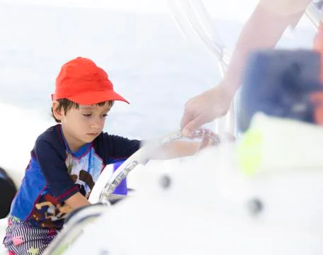 Lovely Boy having fun in summer Stock Photos