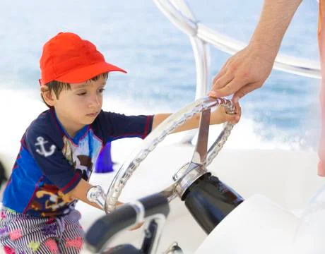 Lovely Boy having fun in summer Stock Photos