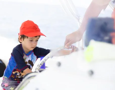 Lovely Boy having fun in summer Stock Photos