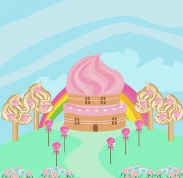 Lovely Candy house Stock Illustration